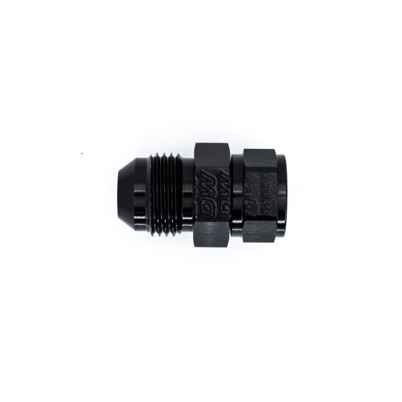 DeatschWerks - DeatschWerks 8AN Male Flare to Fuel Pump Outlet Barb Adapter - Anodized Matte Black - Demon Performance