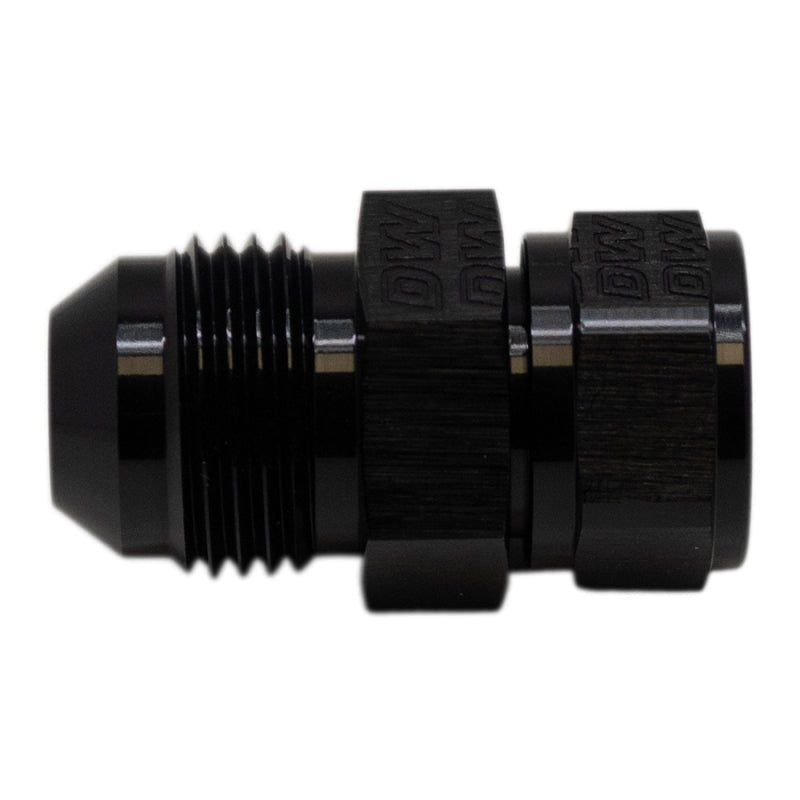 DeatschWerks - DeatschWerks 8AN Male Flare to Fuel Pump Outlet Barb Adapter - Anodized Matte Black - Demon Performance