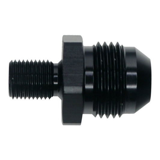 DeatschWerks - DeatschWerks 8AN Male Flare to M10 X 1.0 Male Metric - Anodized Matte Black - Demon Performance
