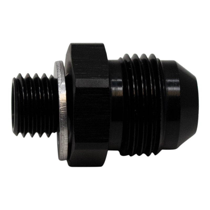 DeatschWerks - DeatschWerks 8AN Male Flare to M12 X 1.5 Male Metric Adapter (Incl Washer) - Anodized Matte Black - Demon Performance