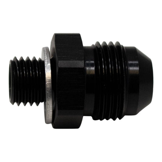DeatschWerks - DeatschWerks 8AN Male Flare to M12 X 1.5 Male Metric Adapter (Incl Washer) - Anodized Matte Black - Demon Performance
