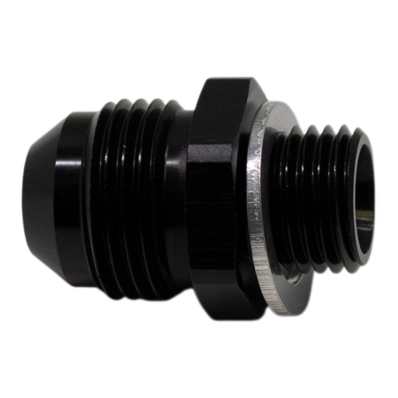 DeatschWerks - DeatschWerks 8AN Male Flare to M14 X 1.5 Male Metric Adapter (Incl Washer) - Anodized Matte Black - Demon Performance