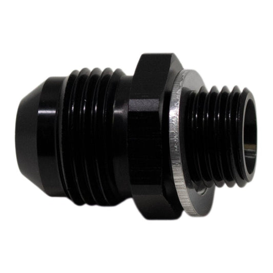 DeatschWerks - DeatschWerks 8AN Male Flare to M14 X 1.5 Male Metric Adapter (Incl Washer) - Anodized Matte Black - Demon Performance