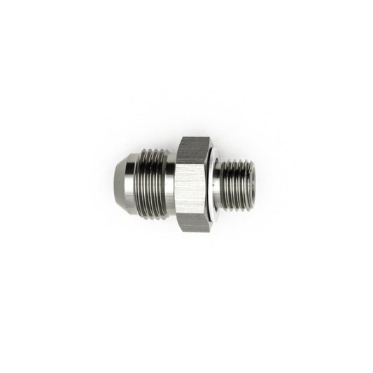 DeatschWerks - DeatschWerks 8AN Male Flare to M14 X 1.5 Male Metric Adapter (Incl Washer) - Anodized Matte Black - Demon Performance
