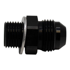 DeatschWerks - DeatschWerks 8AN Male Flare to M16 X 1.5 Male Metric Adapter (Incl Washer) - Anodized Matte Black - Demon Performance
