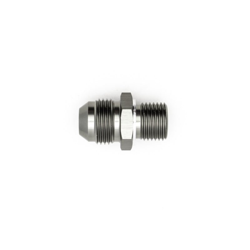 DeatschWerks - DeatschWerks 8AN Male Flare to M16 X 1.5 Male Metric Adapter (Incl Washer) - Anodized Matte Black - Demon Performance