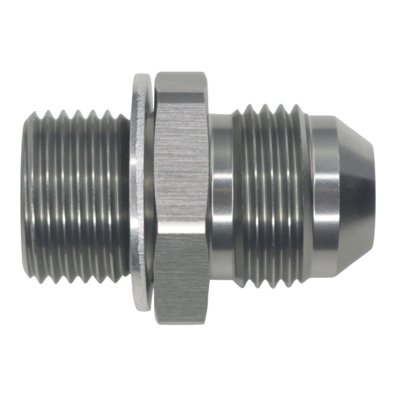 DeatschWerks - DeatschWerks 8AN Male Flare to M18 X 1.5 Male Metric Adapter (Incl Washer) - Anodized Matte Black - Demon Performance