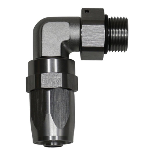 DeatschWerks - DeatschWerks 8AN ORB Female Swivel 90-Degree Hose End CPE - Anodized DW Titanium - Demon Performance