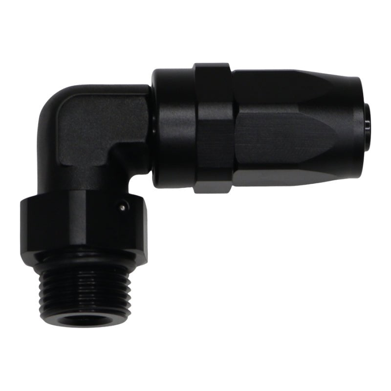 DeatschWerks - DeatschWerks 8AN ORB Female Swivel 90-Degree Hose End CPE - Anodized Matte Black - Demon Performance