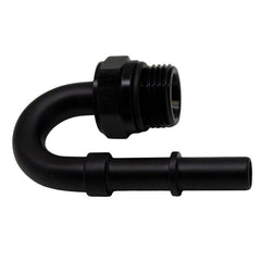 DeatschWerks - DeatschWerks 8AN ORB Male to 3/8in Male EFI Quick Connect Adapter 180-Degree - Anodized Matte Black - Demon Performance