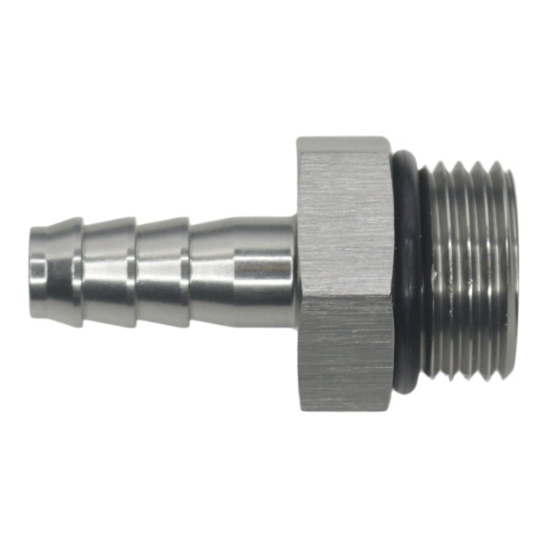 DeatschWerks - DeatschWerks 8AN ORB Male to 5/16in Male Triple Barb Fitting (Incl O-Ring) - Anodized DW Titanium - Demon Performance
