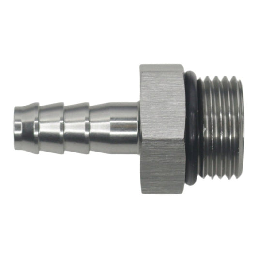 DeatschWerks - DeatschWerks 8AN ORB Male to 5/16in Male Triple Barb Fitting (Incl O-Ring) - Anodized DW Titanium - Demon Performance