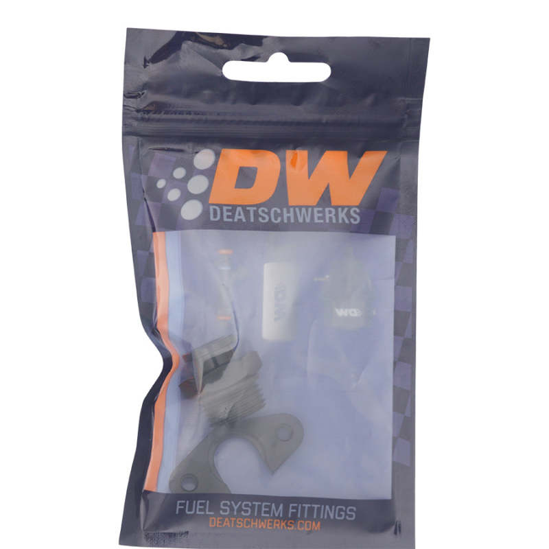 DeatschWerks - DeatschWerks 8AN ORB to Polaris RZR Turbo OE Regulator Adapter - Anodized Matte Black - Demon Performance