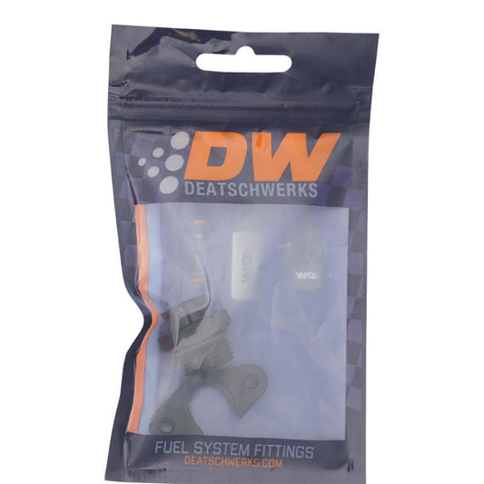 DeatschWerks - DeatschWerks 8AN ORB to Polaris RZR Turbo OE Regulator Adapter - Anodized Matte Black - Demon Performance