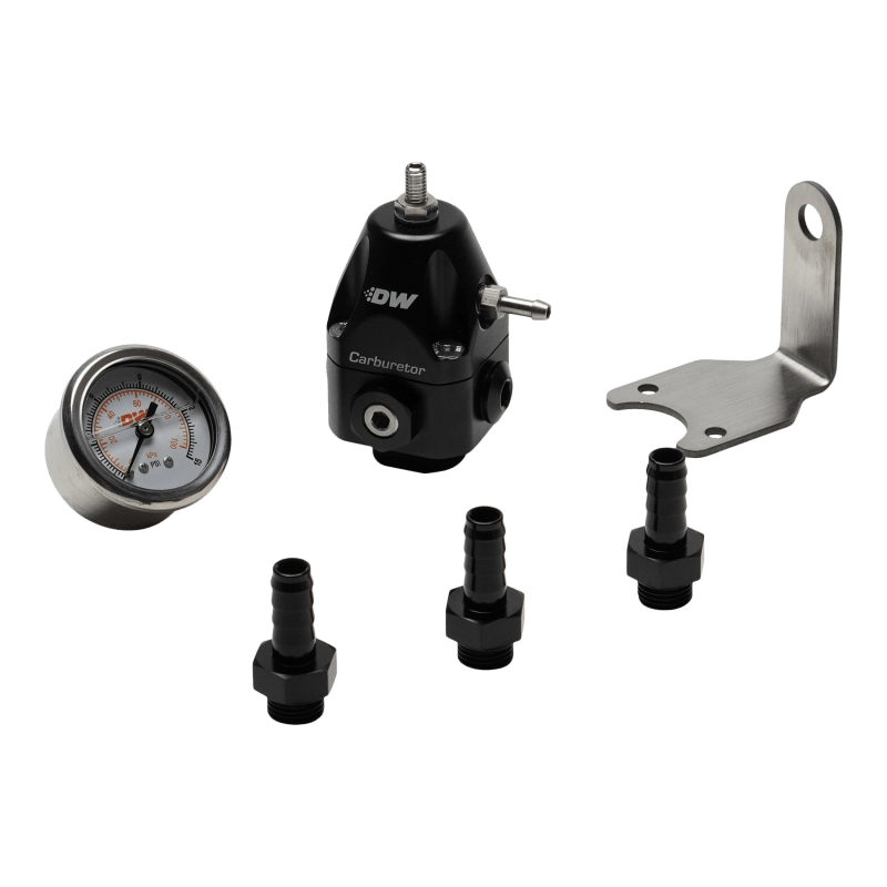 DeatschWerks - DeatschWerks DWR550C Adjustable Carburetor Regulator w/ 3/8in Barb Fittings and Gauge - Demon Performance