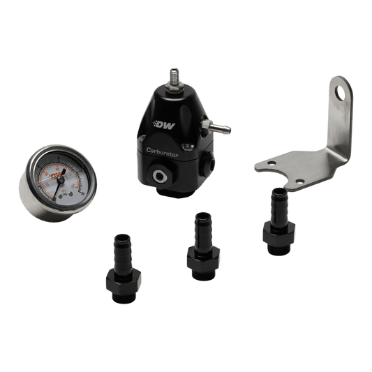 DeatschWerks - DeatschWerks DWR550C Adjustable Carburetor Regulator w/ 3/8in Barb Fittings and Gauge - Demon Performance