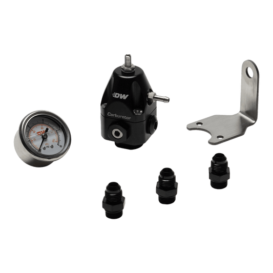 DeatschWerks - DeatschWerks DWR550C Adjustable Carburetor Regulator w/ 6AN Fittings and Gauge - Demon Performance