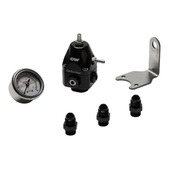 DeatschWerks - DeatschWerks DWR550C Adjustable Carburetor Regulator w/ 6AN Fittings and Gauge - Demon Performance