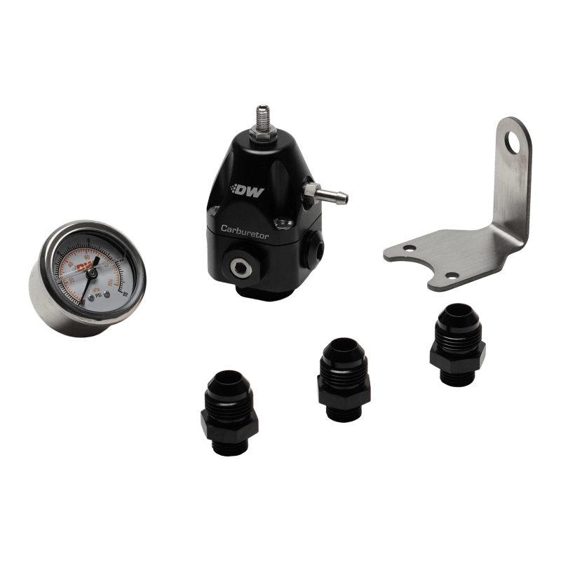 DeatschWerks - DeatschWerks DWR550C Adjustable Carburetor Regulator w/ 8AN Fittings and Gauge - Demon Performance