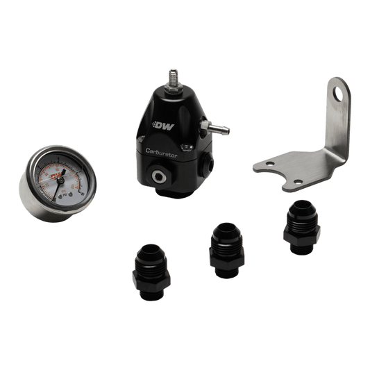 DeatschWerks - DeatschWerks DWR550C Adjustable Carburetor Regulator w/ 8AN Fittings and Gauge - Demon Performance