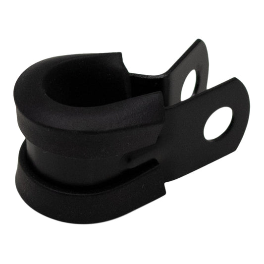 DeatschWerks - DeatschWerks Rubber Cushioned P-Clamp for 6AN Hose - 9.5mm Clamp Id - Anodized Matte Black - Demon Performance
