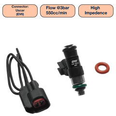 DeatschWerks - DeatschWerks Universal 550cc Single Fuel Injector / 34mm Length / 14mm O-Ring Seals - Demon Performance
