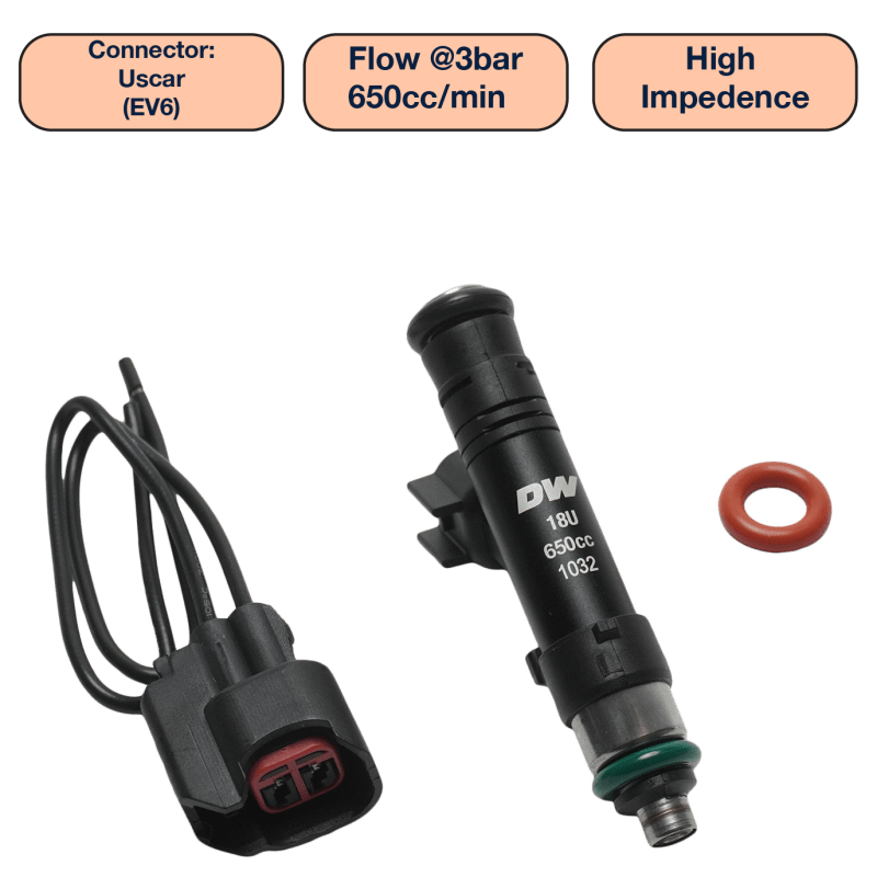 DeatschWerks - DeatschWerks Universal 650cc Single Fuel Injector / 60mm Length / 14mm O-Ring Seals - Demon Performance