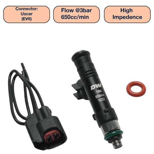 DeatschWerks - DeatschWerks Universal 650cc Single Fuel Injector / 60mm Length / 14mm O-Ring Seals - Demon Performance