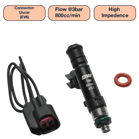 DeatschWerks - DeatschWerks Universal 800cc Single Fuel Injector / 60mm Length / 14mm O-Ring Seals - Demon Performance