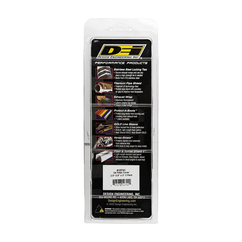DEI - DEI Oil Filter Heat Shield 2.5in x 3.5in x 3in - 3 Pack - Demon Performance