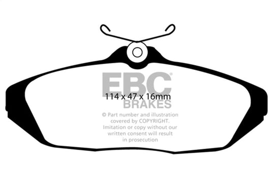 EBC - EBC 01 - 02 Dodge Viper 8.0 Redstuff Rear Brake Pads - Demon Performance