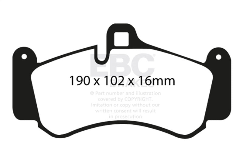 EBC - EBC 01 - 03 Porsche 911 (996) (Cast Iron Rotor only) 3.6 Twin Turbo GT2 Redstuff Front Brake Pads - Demon Performance