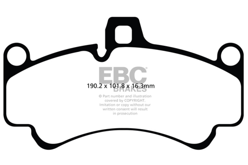 EBC - EBC 01 - 03 Porsche 911 (996) (Cast Iron Rotor only) 3.6 Twin Turbo GT2 Yellowstuff Front Brake Pads - Demon Performance