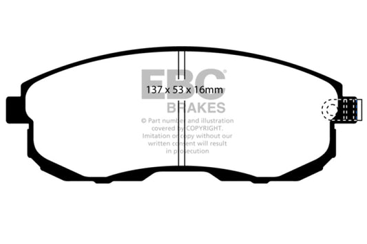 EBC - EBC 02 - 03 Infiniti G20 2.0 Redstuff Front Brake Pads - Demon Performance