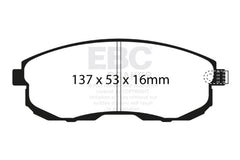 EBC - EBC 02 - 03 Infiniti G20 2.0 Yellowstuff Front Brake Pads - Demon Performance