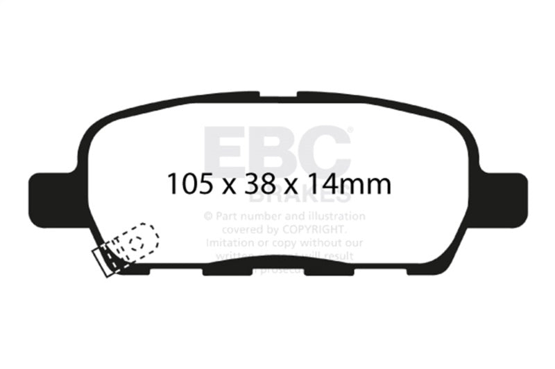 EBC - EBC 02 Infiniti G35 3.5 w/o DCS Redstuff Rear Brake Pads - Demon Performance