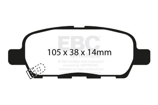 EBC - EBC 02 Infiniti G35 3.5 w/o DCS Redstuff Rear Brake Pads - Demon Performance