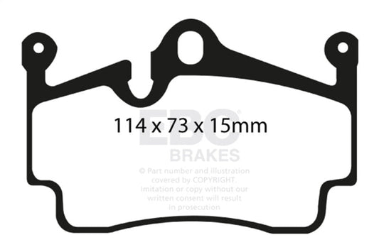 EBC - EBC 04 - 08 Porsche Boxster (Cast Iron Rotors only) 2.7 Yellowstuff Rear Brake Pads - Demon Performance