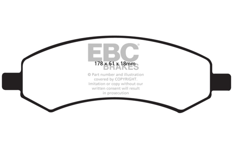 EBC - EBC 06 - 09 Chrysler Aspen 4.7 Extra Duty Front Brake Pads - Demon Performance