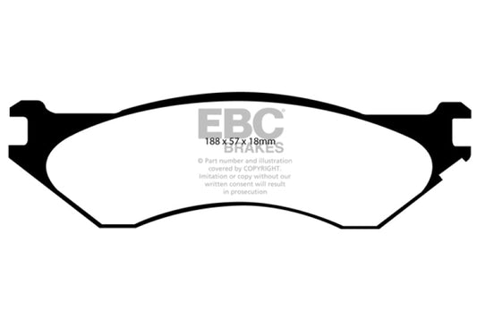 EBC - EBC 06 - 11 Dodge Ram 1500 Mega Cab 2WD Yellowstuff Rear Brake Pads - Demon Performance