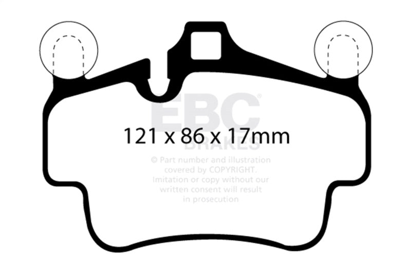 EBC - EBC 07 - 08 Porsche 911 (997) (Cast Iron Rotor only) 3.6 Carrera 2 Redstuff Front Brake Pads - Demon Performance