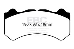 EBC - EBC 08 - 11 Nissan GT - R (R35) 3.8 Twin Turbo (Cast Iron Rotors) Yellowstuff Front Brake Pads - Demon Performance