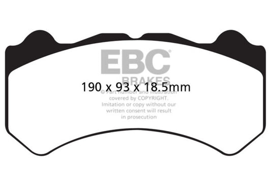 EBC - EBC 08 - 11 Nissan GT - R (R35) 3.8 Twin Turbo (Cast Iron Rotors) Yellowstuff Front Brake Pads - Demon Performance
