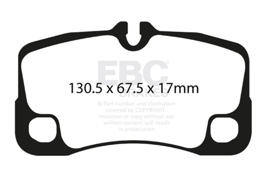 EBC - EBC 09 - 12 Porsche 911 (997) (Cast Iron Rotor only) 3.6 Carrera 2 Yellowstuff Rear Brake Pads - Demon Performance