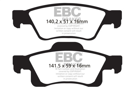 EBC - EBC 11+ Dodge Durango 3.6 Extra Duty Rear Brake Pads - Demon Performance