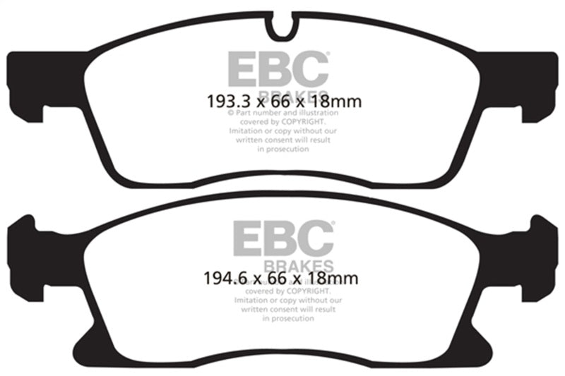 EBC - EBC 11+ Dodge Durango 3.6 Greenstuff Front Brake Pads - Demon Performance