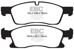 EBC - EBC 11+ Dodge Durango 3.6 Greenstuff Front Brake Pads - Demon Performance