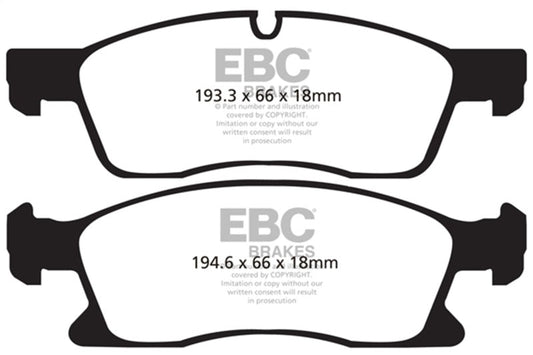 EBC - EBC 11+ Dodge Durango 3.6 Yellowstuff Front Brake Pads - Demon Performance