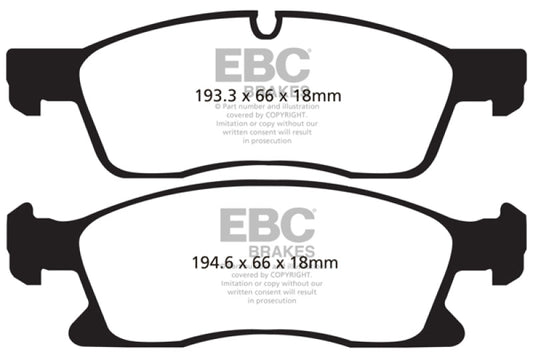 EBC - EBC 11+ Dodge Durango 3.6 Yellowstuff Front Brake Pads - Demon Performance