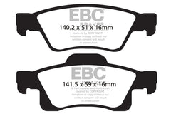 EBC - EBC 11+ Dodge Durango 3.6 Yellowstuff Rear Brake Pads - Demon Performance